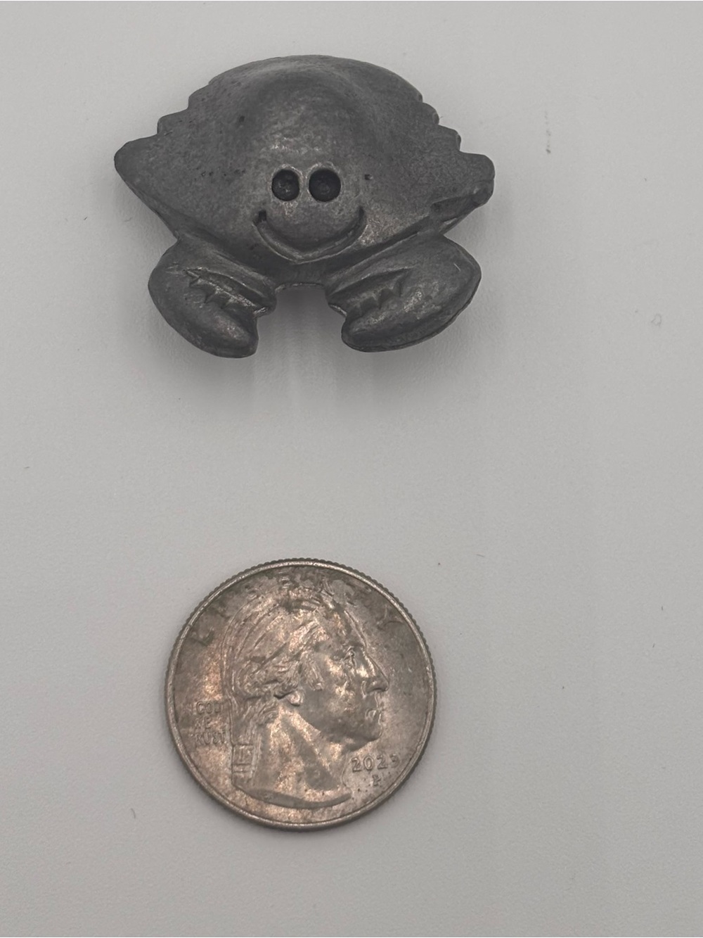 Vintage Pewter Miniature Smiling Crab Figurine. Happy Sea Creature!Paperweight? - Picture 6 of 9
